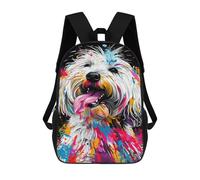 sinyumoney Colorful Abstract Dog Art Print-33 Mochilas Infantiles Impresas En 3D De 17 Pulgadas. Mochila Escolar Informal Impresa En 3D Para Niños De Primaria Y Secundaria.