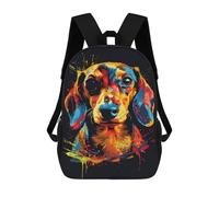 sinyumoney Colorful Abstract Dog Art Print-34 Mochila Escolar Impresa En 3D 17inch Mochila Escolar Infantil Mochilas De Viaje Mochila Informal De Moda Para Niños Y Estudiantes