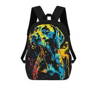 sinyumoney Colorful Abstract Dog Art Print-42 Mochila Escolar De 17 Pulgadas Para Adolescentes, Con Estampado 3D, Ajustable Y Con Bolsillos, Ideal Para Niños, Niñas Y Estudiantes.