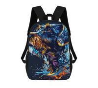 sinyumoney Colorful Abstract Dog Art Print-45 Mochila Escolar De 17 Pulgadas Para Adolescentes, Con Estampado 3D, Ajustable Y Con Bolsillos, Ideal Para Niños, Niñas Y Estudiantes.
