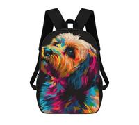 sinyumoney Colorful Abstract Dog Art Print-51 Mochila Escolar Infantil De 17 Pulgadas Con Estampado 3D De Películas De Anime Para Niños, Mochila De Viaje, Mochila Escolar Infantil