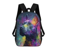 sinyumoney Colorful Abstract Dog Art Print-6 Mochila Escolar Infantil De 17 Pulgadas, Mochila Escolar Impresa En 3D Para Niños De Primaria Y Secundaria