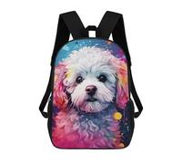 sinyumoney Colorful Abstract Dog Art Print Mochilas De 17 Pulgadas Para Niños, Mochilas Escolares Impresas En 3D Para Estudiantes De Primaria Y Secundaria, Para Niños Y Niñas.