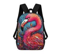 sinyumoney Colorful Abstract Flamingo Art-2 Mochilas Informales Para Niños, Mochila Escolar Para Adolescentes, Niñas Y Niños, Mochilas Para Libros 17inch
