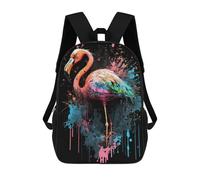 sinyumoney Colorful Abstract Flamingo Art Print Mochilas Para Niños Mochila Escolar Mochila Escolar Impresa En 3D Para Niños Estudiantes De Primaria Y Secundaria 17inch