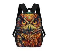sinyumoney Colorful Abstract Owl Art Mochila De Peluche Con Dibujos Animados, Mochila 3D Para Niños, Bolsa Escolar, Idea De Regalo De Cumpleaños Para Niños Y Niñas 17inch