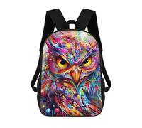 sinyumoney Colorful Abstract Owl Art Mochila Escolar Para Niños, Mochila Escolar Impresa En 3D Para Estudiantes De Primaria Y Secundaria 17inch