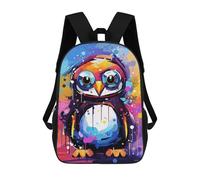 sinyumoney Colorful Abstract Owl Art Print Mochila Escolar Infantil Impresa En 3D 17inch Mochilas De Moda Para Niños De Primaria Y Secundaria