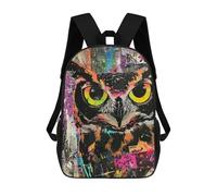 sinyumoney Colorful Abstract Owl Art Print Mochilas Para Niños 17inch Mochila Escolar Mochila Escolar Impresa En 3D Para Niños De Primaria Y Secundaria