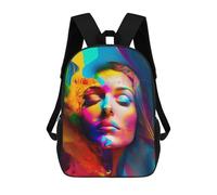 sinyumoney Colorful Abstract Portrait -6 Mochilas Infantiles Escolares Impresas En 3D, Mochilas Para Niños, Mochilas De Viaje Para Niños Y Niñas, Mochilas Escolares Para Niños 17inch