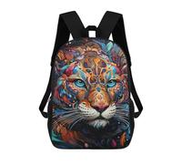 sinyumoney Colorful Abstract Tiger Art Print Mochila Escolar Infantil De 17 Pulgadas, Mochila Escolar Impresa En 3D Para Niños De Primaria Y Secundaria