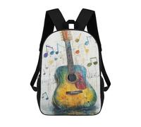 sinyumoney Colorful Acoustic Guitar Art Print Mochilas Infantiles Impresas En 3D Para Niños. Mochilas De Viaje De Moda Para Niños. Mochila Escolar Para Estudiantes De Primaria Y Secundaria.