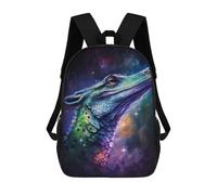 sinyumoney Colorful Alligator Galaxy Art Print Mochila Escolar Para Secundaria, Mochila Informal Para Niñas Y Adolescentes 17inch
