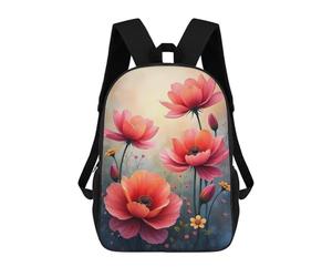 sinyumoney Colorful Array of Blooming Pink Flowers Mochilas Escolares Para La Escuela Secundaria, Preparatoria, Universidad Y Viajes Para Hombres, Mujeres Y Adolescentes 17inch