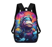 sinyumoney Colorful Astronaut Frog Art Print 17inch Mochilas Escolares Impresas En 3D, Mochilas Escolares De Moda Para Niños De Primaria Y Secundaria
