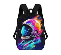 sinyumoney Colorful Astronaut Helmet Art Mochila, Mochila Escolar Impresa En 3D, Bolsa Para El Almuerzo Escolar, Mochila De Viaje, Mochila Para Amigos, Mochila Escolar Para Niñas Y Niños 17inch
