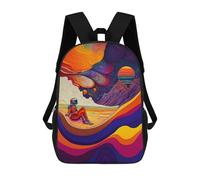sinyumoney Colorful Astronaut Journey -1 Mochila Escolar Infantil Impresa En 3D Para Niños, Mochilas De Viaje De Alta Capacidad, Bolsas Para Libros, Mochila Escolar Infantil 17inch