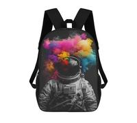 sinyumoney Colorful Astronaut Smoke Art 17inch Mochila Escolar Impresa En 3D Para Niños, Mochila Escolar Informal De Moda, Mochilas De Viaje Para Niños Y Estudiantes.