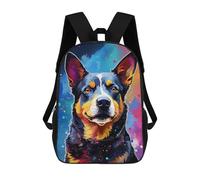sinyumoney Colorful Australian Cattle Dog Art Print Mochila Escolar De Moda, Mochila Para Material Escolar, Mochila Impermeable Informal Para Acampar, Aventuras Al Aire Libre Y Viajes Diarios 17inch