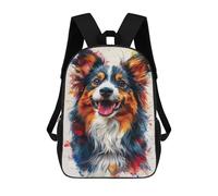 sinyumoney Colorful Australian Shepherd Art Print-1 Mochila Escolar, Mochila De Negocios, Mochila Impermeable Para Libros, Para Acampar, Aventuras Al Aire Libre Y Viajes Diarios 17inch