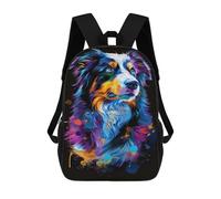 sinyumoney Colorful Australian Shepherd Art Print Mochilas Para Niños 17inch Mochila Escolar Mochila Escolar Impresa En 3D Para Niños De Primaria Y Secundaria