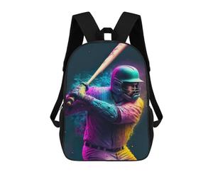 sinyumoney Colorful Baseball Player Mochila Escolar Para Niños Mochila Escolar Impresa En 3D Mochila Escolar De Moda Para Niños De Primaria Y Secundaria 17inch
