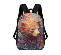 sinyumoney Colorful Bear Art Print Mochila Escolar Infantil Impresa En 3D 17inch Mochilas De Moda Para Niños De Primaria Y Secundaria