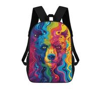 sinyumoney Colorful Bear Art Print Mochila Infantil De 17 Pulgadas, Mochila Escolar Con Estampado 3D De Dibujos Animados Para Niños Y Adolescentes.