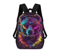 sinyumoney Colorful Bear Headphones Art Mochilas Para Niños 17inch Mochila Escolar Mochila Escolar Impresa En 3D Para Niños De Primaria Y Secundaria