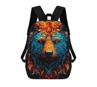sinyumoney Colorful Bear Illustration-1 Mochila Escolar Infantil Impresa En 3D Para Niños, Mochila De Viaje De Alta Capacidad, Mochilas Para Libros De 17 Pulgadas Para Niños