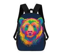 sinyumoney Colorful Bear Illustration Mochila Escolar Para Niñas Y Niños, Mochilas De Gran Capacidad, Mochilas Ligeras Para Niños Y Estudiantes 17inch