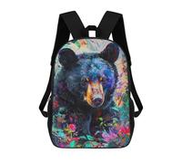 sinyumoney Colorful Bear Painting Artwork-1 Mochila Escolar Impresa En 3D 17inch Mochila Escolar Infantil Mochilas De Viaje Mochila Informal De Moda Para Niños Y Estudiantes