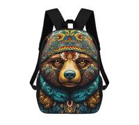 sinyumoney Colorful Bear Portrait-8 Mochila Para Niños, Adolescentes Y Estudiantes, Mochilas Para Niñas, Mochilas Para Niños Pequeños, Primaria Y Secundaria 17inch