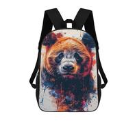 sinyumoney Colorful Bear Portrait Art Print-1 Mochilas Escolares Mochila Escolar Ligera Mochila De Día Mochila Escolar Para La Universidad Para Niños/Niñas/Adolescentes 17inch
