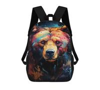 sinyumoney Colorful Bear Portrait Art Print-2 Mochila Escolar Ligera Para Aeropuerto Y Universidad Para Niñas Y Adolescentes 17inch