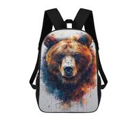 sinyumoney Colorful Bear Portrait Art Print Mochila Escolar Para El Trabajo, Negocios, Universidad, Escuela Para Hombres/mujeres 17inch