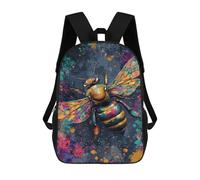 sinyumoney Colorful Bee Art Print-1 Mochila Escolar Infantil Impresa En 3D Para Niños, Mochila De Viaje De Alta Capacidad, Mochilas Para Libros De 17 Pulgadas Para Niños