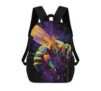 sinyumoney Colorful Bee Art Print-2 Mochila Escolar Infantil De 17 Pulgadas, Impresa En 3D, Estilo Casual, Para Niños, Ideal Para Viajes, Como Mochila Escolar O Para Llevar Libros.