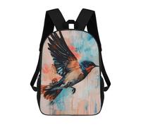sinyumoney Colorful Bird Painting Artwork Mochila Escolar Infantil Impresa En 3D 17inch Mochilas De Moda Para Niños De Primaria Y Secundaria