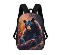 sinyumoney Colorful Black Bear Painting Mochila Escolar Ligera Para Aeropuerto Y Universidad Para Estudiantes. Mochila Para La Escuela/trabajo/viajes 17inch