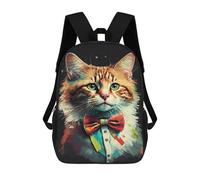 sinyumoney Colorful Bow Tie Cat Art Print Mochilas Infantiles Impresas En 3D Para Niños. Mochilas De Viaje De Moda Para Niños. Mochila Escolar Para Estudiantes De Primaria Y Secundaria.