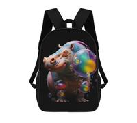 sinyumoney Colorful Bubble Hippo-1 Mochila Escolar De Moda Para Estudiantes, Adecuada Para Niños Y Niñas, Mochila Informal Para Viajes Al Aire Libre, Esencial Para El Día A Día 17inch