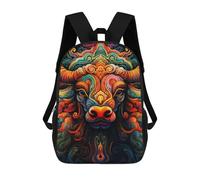 sinyumoney Colorful Bull Illustration-4 Mochila Escolar Impresa En 3D Para Niños, Mochila Escolar, Mochilas De Viaje, Bolso Informal De Moda Para Niños Y Estudiantes 17inch
