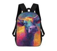 sinyumoney Colorful Bull Painting Artwork Mochila Escolar Impresa En 3D 17inch Mochila Escolar Infantil Mochilas De Viaje Mochila Informal De Moda Para Niños Y Estudiantes