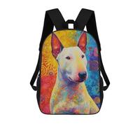 sinyumoney Colorful Bull Terrier Art Print-3 Mochila Escolar Infantil De 17 Pulgadas, Mochila Escolar Impresa En 3D Para Niños De Primaria Y Secundaria