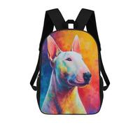 sinyumoney Colorful Bull Terrier Painting-1 17inch Mochila Escolar Impresa En 3D Para Niños, Mochila Escolar Informal De Moda, Mochilas De Viaje Para Niños Y Estudiantes.