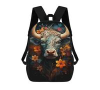 sinyumoney Colorful Bull with Flowers-2 Mochila De Viaje Para La Universidad, Mochilas Para Adolescentes, Chicas, Chicos, Mujeres Y Hombres 17inch