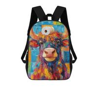 sinyumoney Colorful Bull with Toilet Paper Mochila Escolar Mochilas Escolares Para Niñas Y Niños Mochila Con Bolsillo Mochila Escolar De Moda Para Niños 17inch