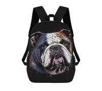 sinyumoney Colorful Bulldog Art Print -1 Mochila Escolar Infantil De 17 Pulgadas, Impresa En 3D, Estilo Casual, Para Niños, Ideal Para Viajes, Como Mochila Escolar O Para Llevar Libros.