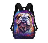 sinyumoney Colorful Bulldog Art Print-1 Mochilas Escolares Para La Escuela Secundaria, Preparatoria, Universidad Y Viajes Para Niños/niñas/adolescentes 17inch